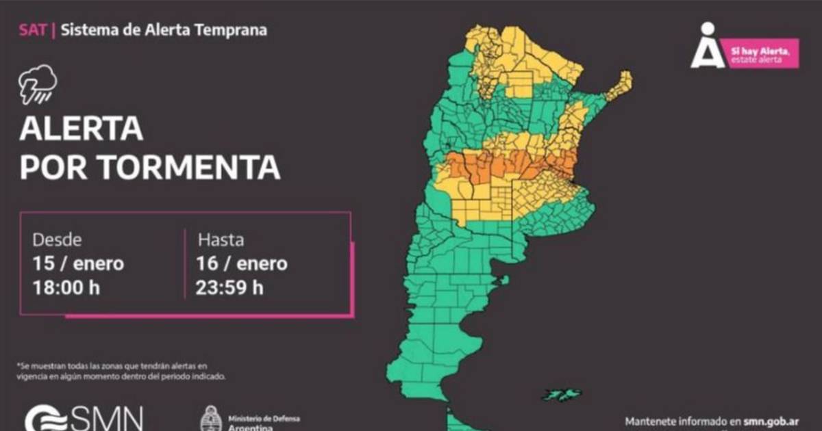 Alerta meteorológico amarillo y naranja en Provincia por tormentas ...
